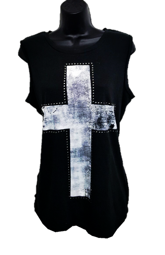 Cross Beaded Tank Top