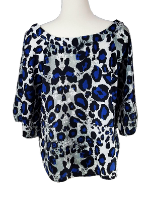 Blue Leopard Blouse