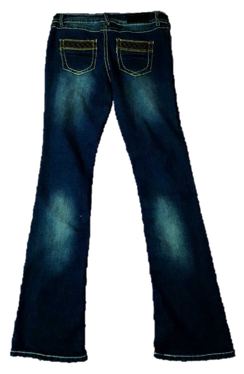 Dark Washed Jeans with Tribal Pockets