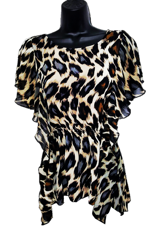 Leopard Side Ruffle