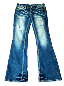 Medium-Dark Washed Ripped Jeans