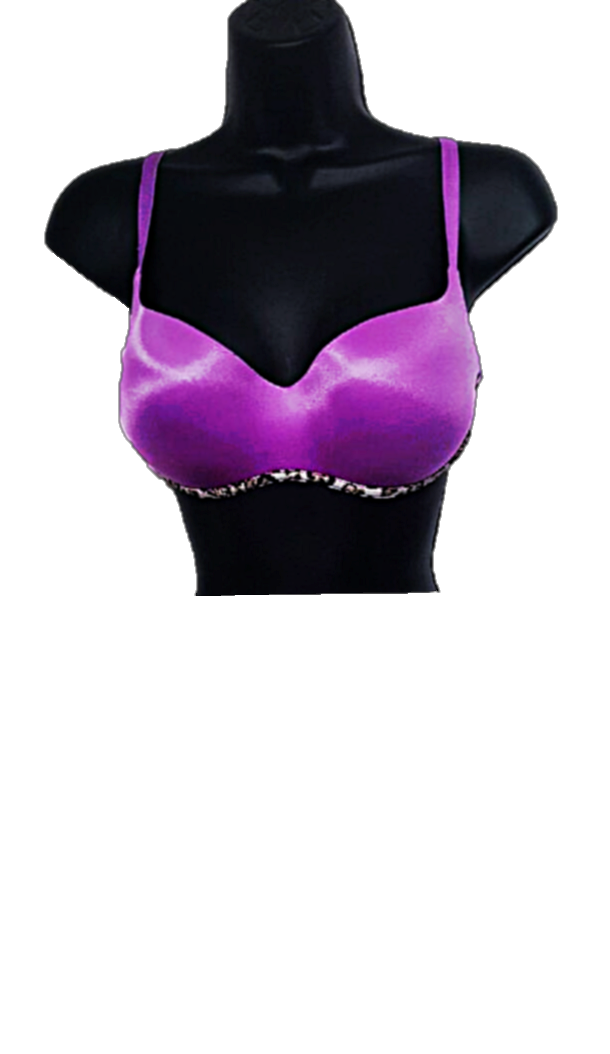 Shaped/Push Up Bra with Leopard Trim