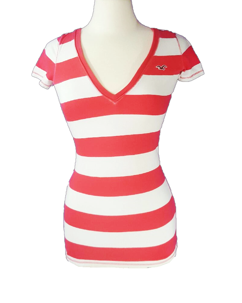 Hollister Striped V Neck Top