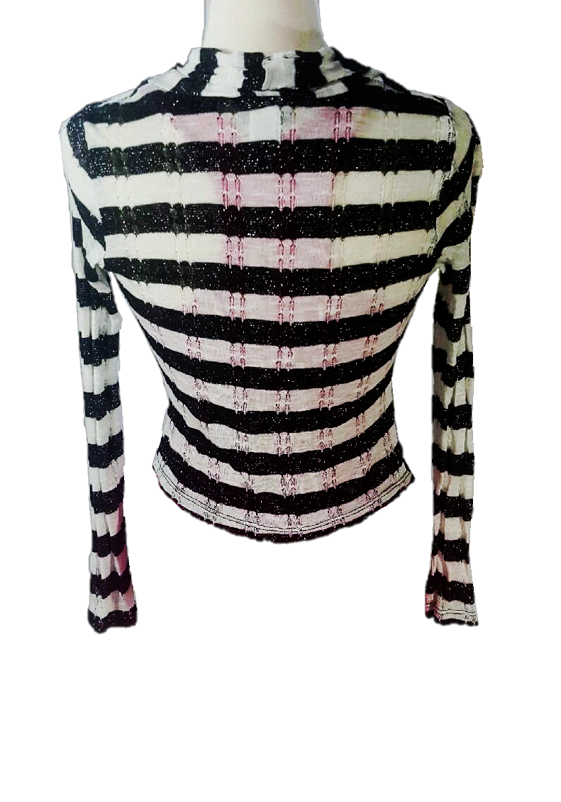 Striped Cowl Neck Top