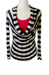 Striped Cowl Neck Top