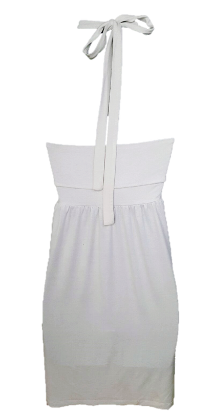 White Halter Evening Dress