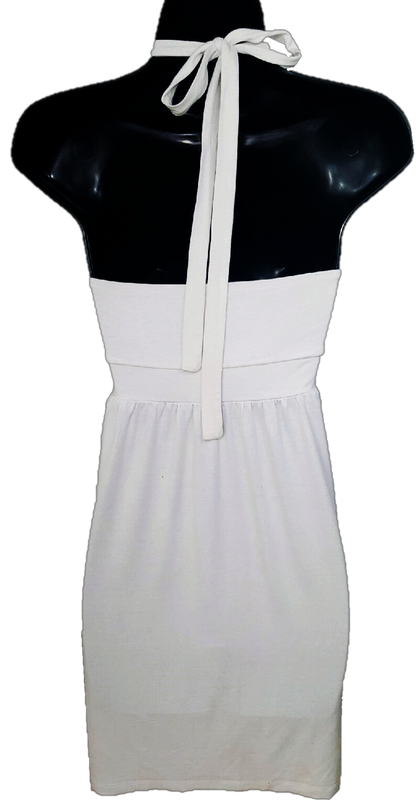 White Halter Evening Dress