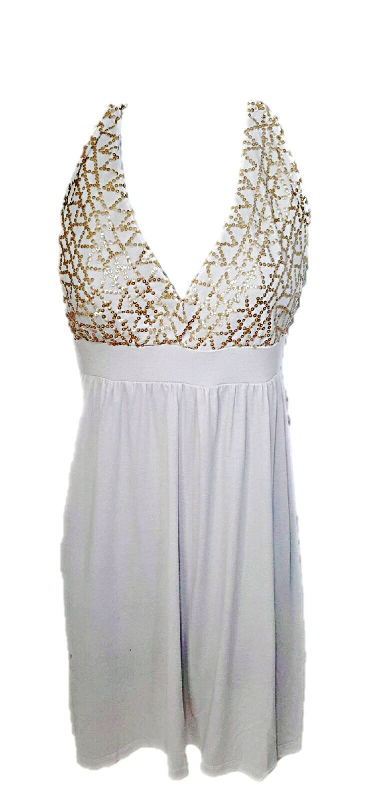 White Halter Evening Dress