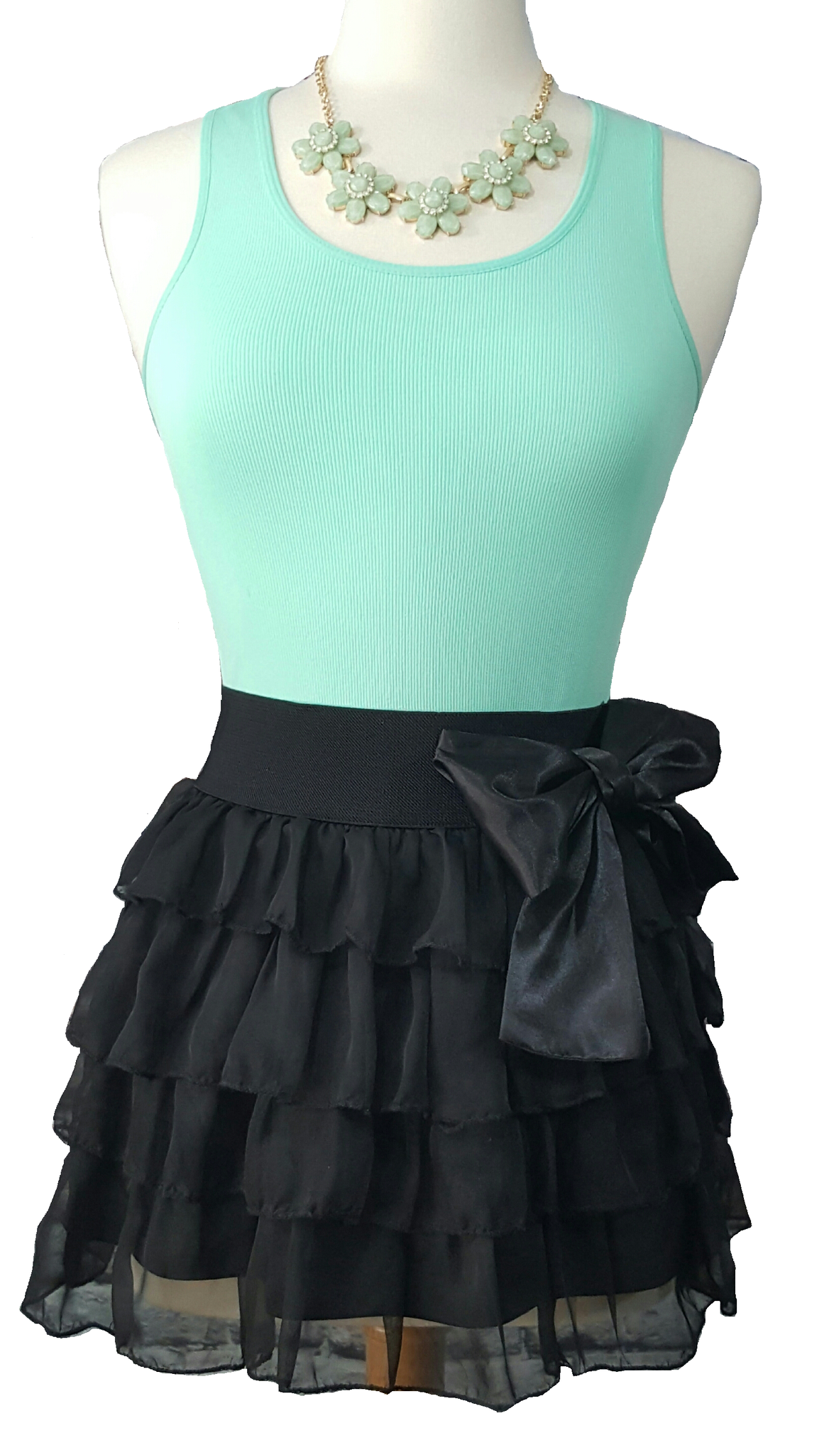 Black Bow Chiffon Skirt